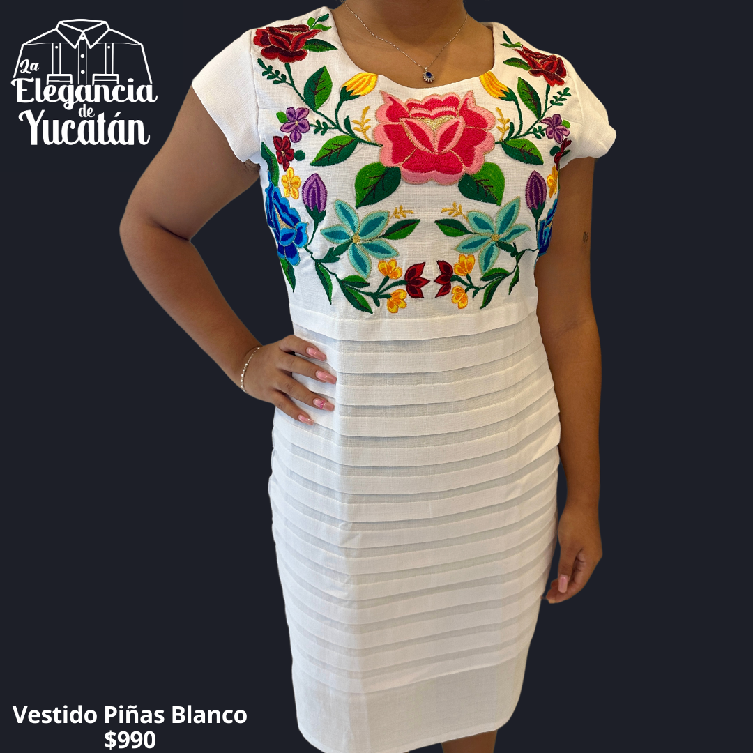 VESTIDO PIÑA BLANCO