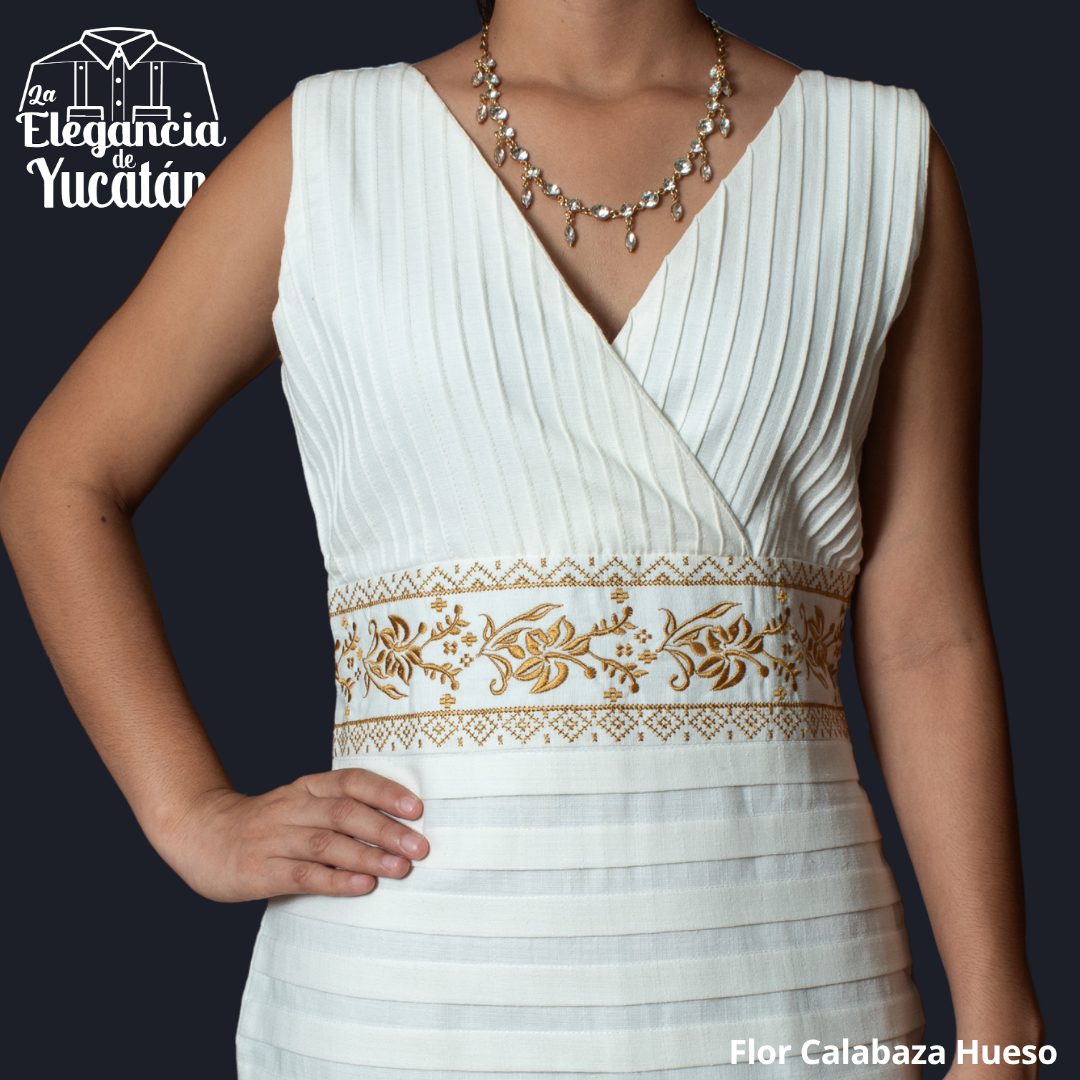 VESTIDO CALABAZA HUESO