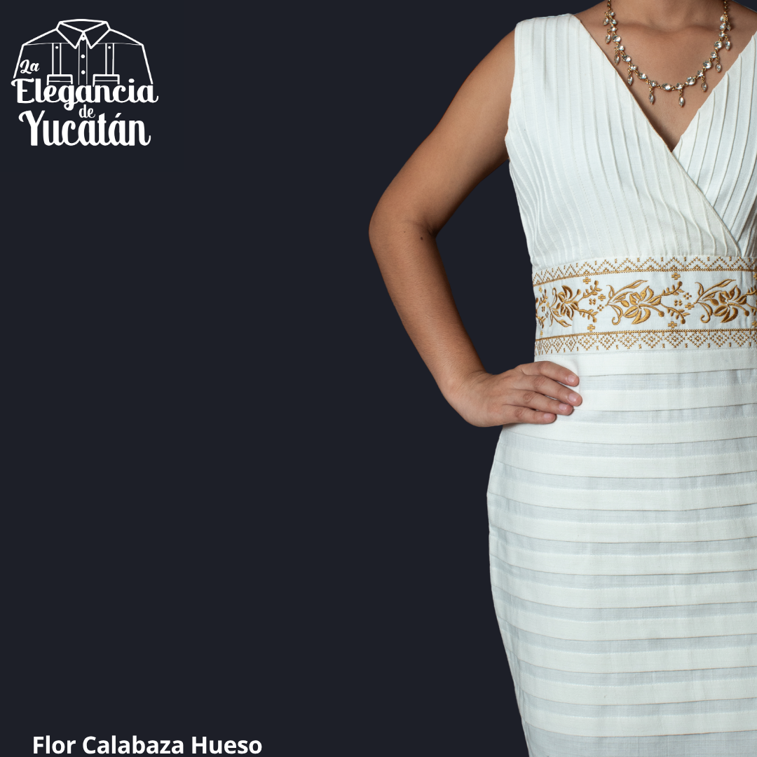 VESTIDO CALABAZA HUESO