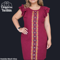 VESTIDO MOD MECH VINO